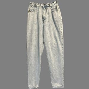 VTG PS Gitano‎ Acid Wash 80s Mom Jeans Pleated Elastic Waist Womens 14 Long
